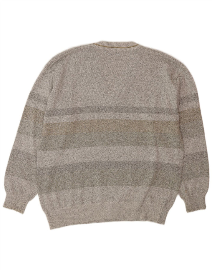 BREIDHOF Herre V-hals sweater Stor Grå Geometrisk Bomuld