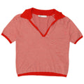 Zara Dame Polo Shirt UK 10 Lille rødstribet viskose