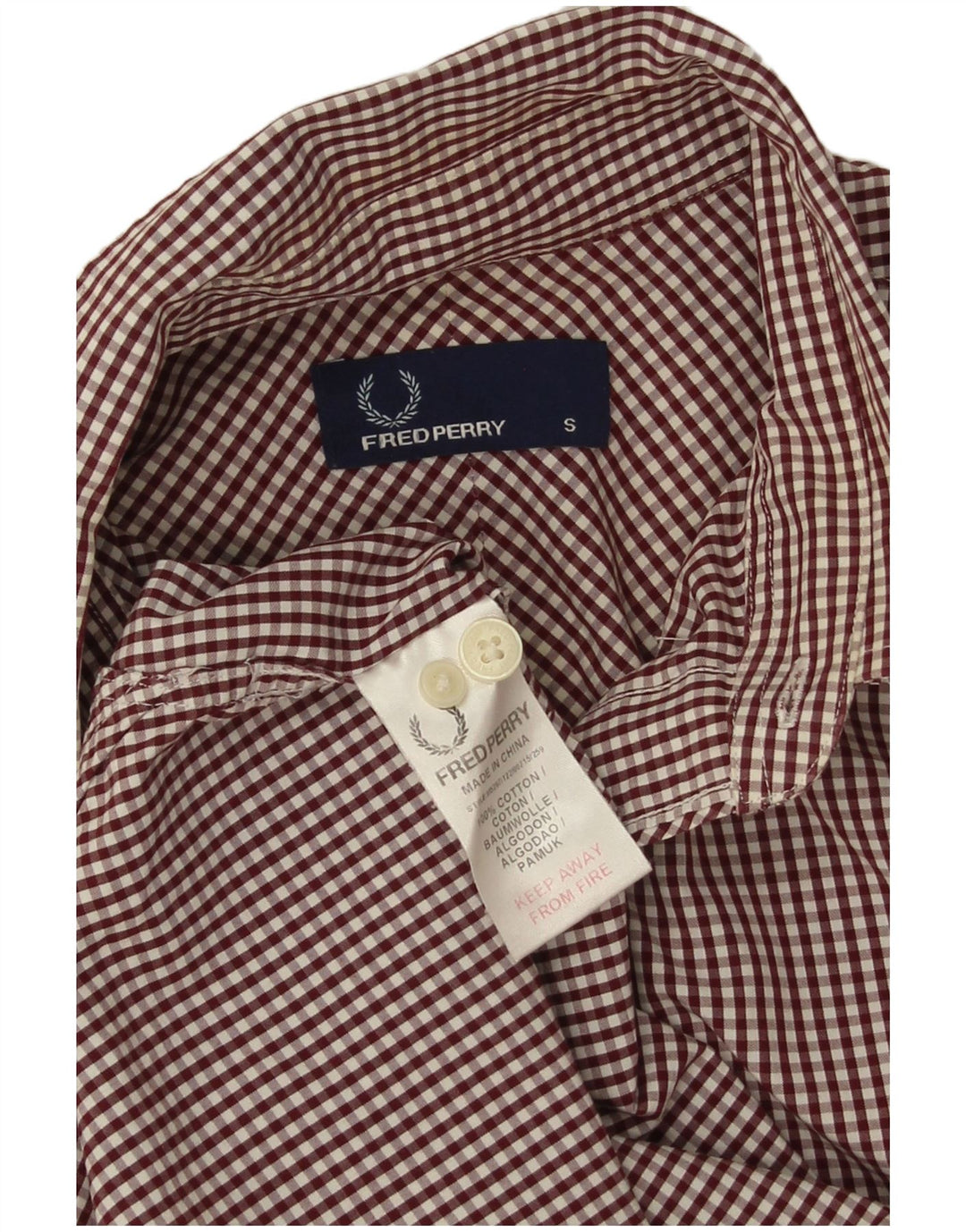 Fred Perry Herreskjorte Lille Bourgogne Gingham Bomuld