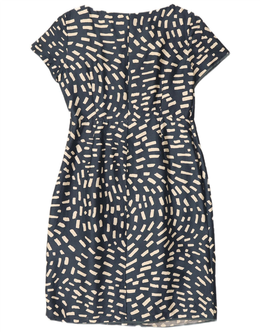 Fenn Wright Manson Dame Skede Kjole UK 14 Medium Blue Geometric Silke