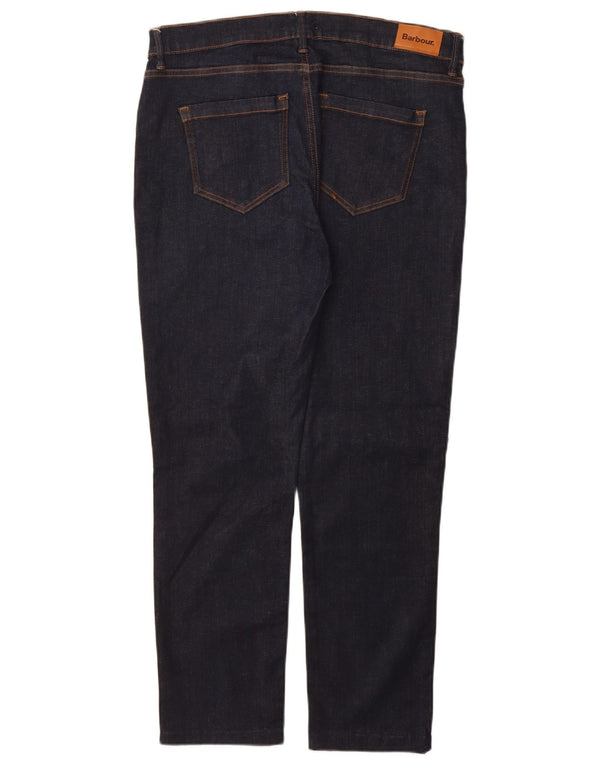 BARBOUR Dame Straight Jeans UK 18 XL W34 L28 Marineblå Bomuld