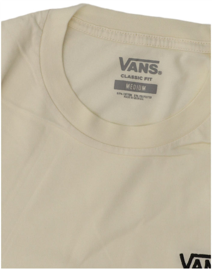 VANS Herre Classic Fit T-shirt Top Medium Off White Colourblock Bomuld
