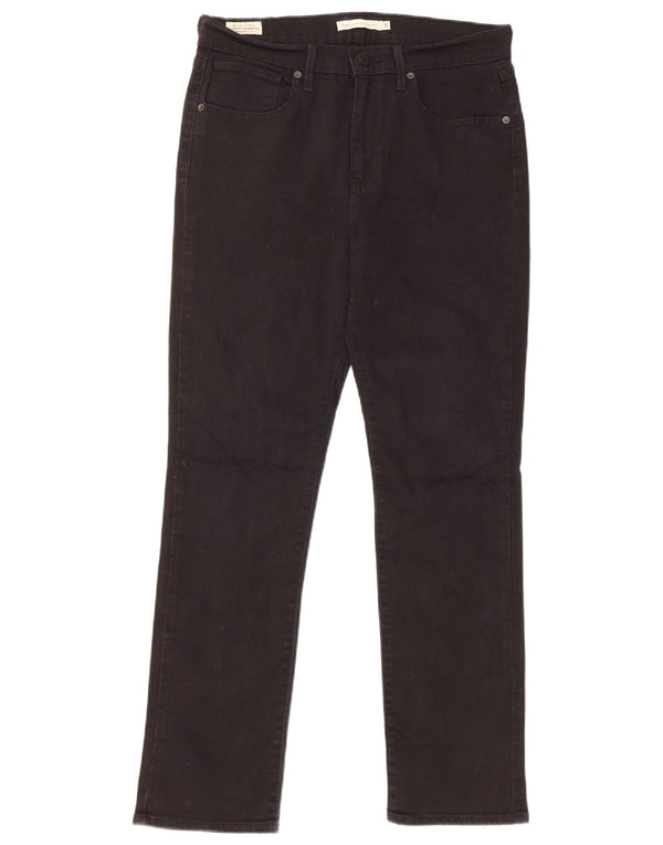 Levi's Womens 724 Højtaljede lige jeans W31 L30 sort bomuld