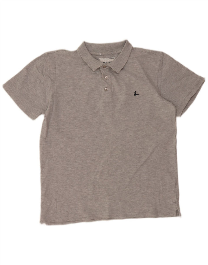Jack Wills Dame Polo Shirt UK 14 Stor Grå Bomuld