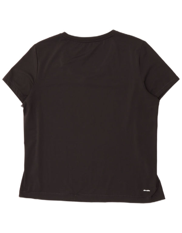 Adidas Dame Climalite T-Shirt Top UK 24/26 2XL Sort