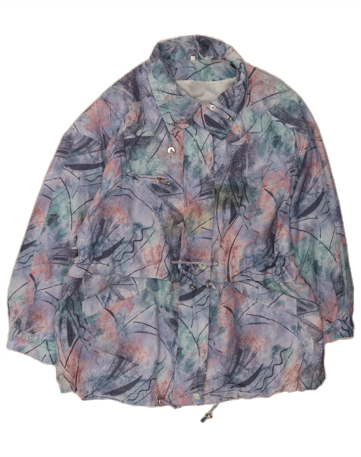 VINTAGE Womens Abstract Pattern Rain Jacket EU 46 XL Multicoloured Vintage Vintage and Second-Hand Vintage from Messina Hembry 