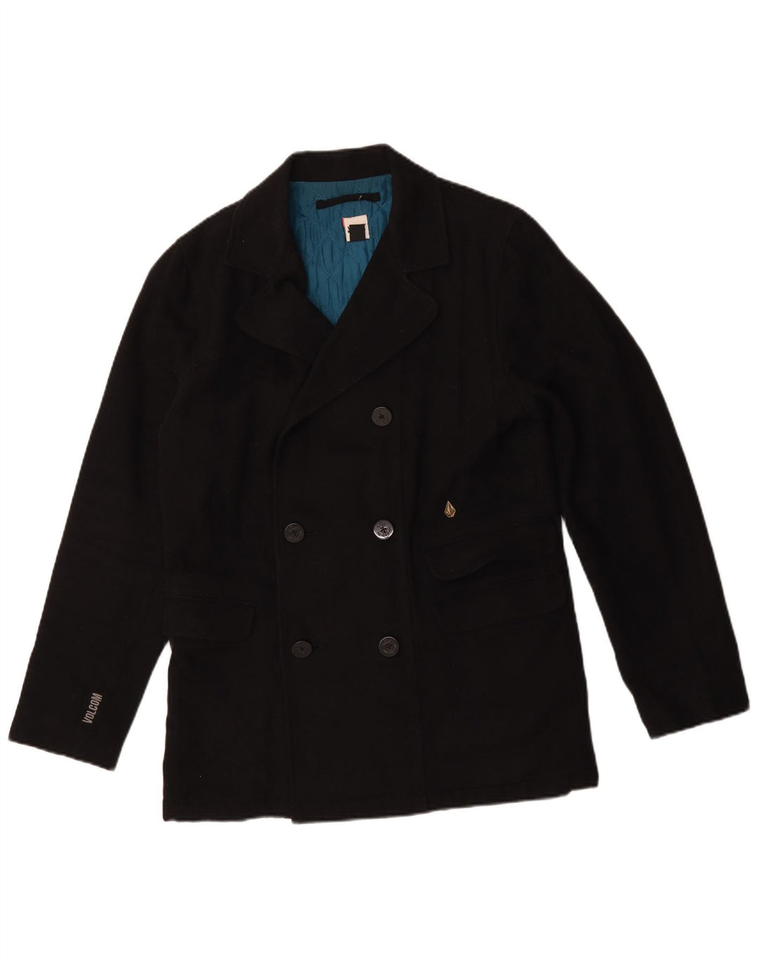 Volcom Herre Pea Coat UK 38 Medium Sort Bomuld