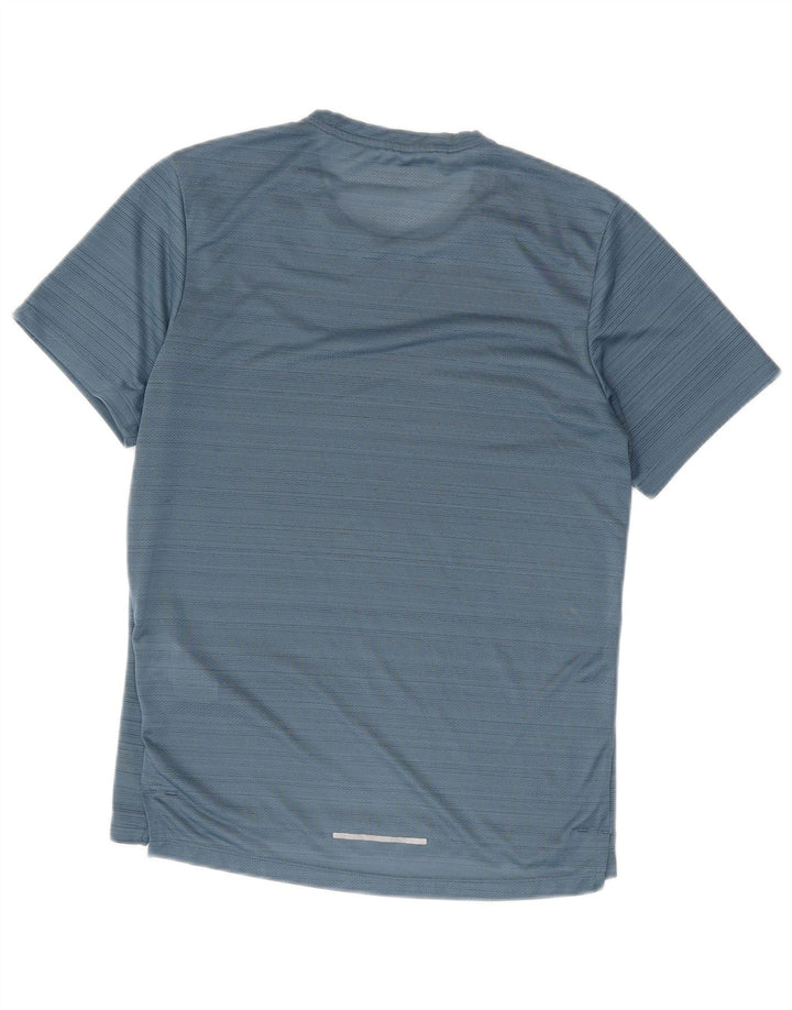 Nike herre Dri Fit T-shirt top lille blå stribet polyester