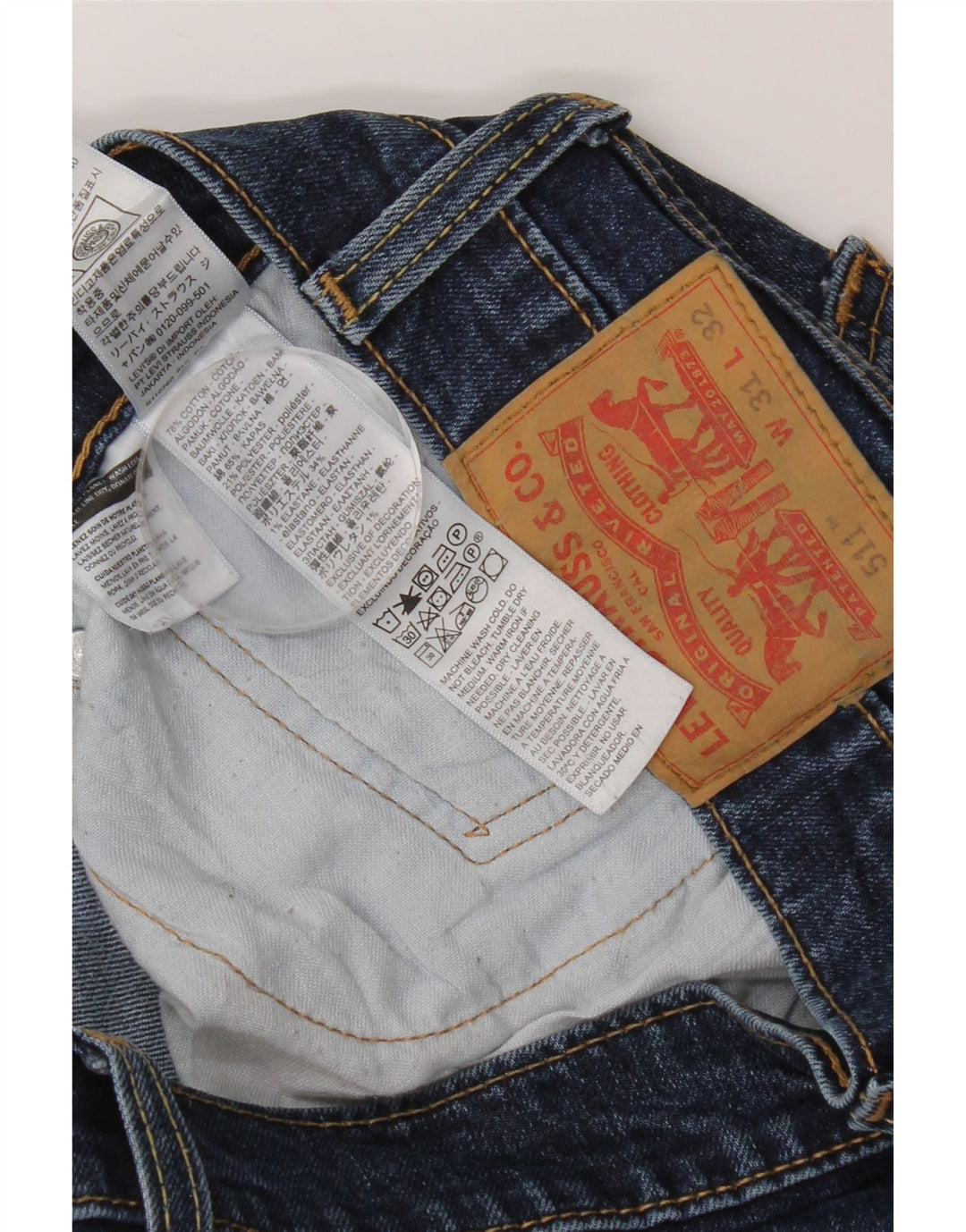 Levi's Herre 511 Slim Jeans W31 L32 Blå Bomuld