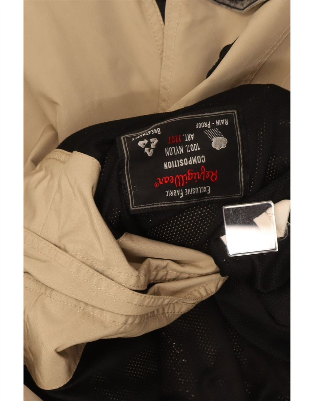 Refrigiwear Herre Bomber Rain Jacket UK 42 2XL Beige Colourblock