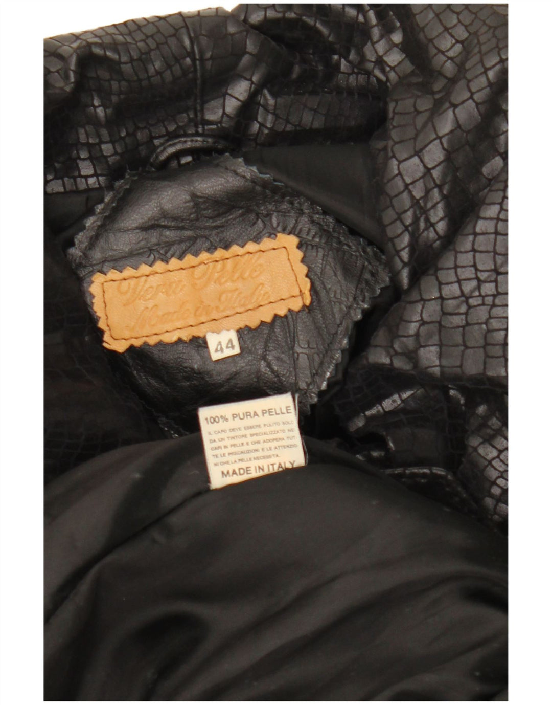 VINTAGE Læderfrakke til kvinder IT 44 Medium Sort Læder