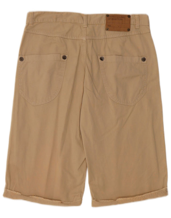 BENETTON Bermuda Shorts til kvinder IT 42 Medium W32 Beige Bomuld