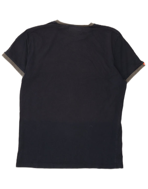 Superdry T-shirt top til mænd XL Marineblå Colourblock
