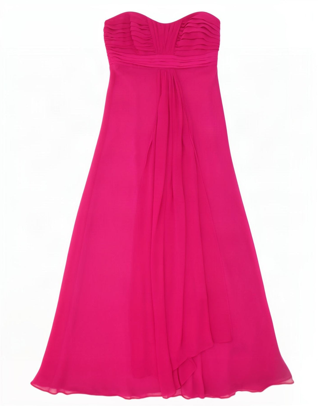 Debut Dame Maxi Stropløs Kjole UK 12 Medium Burgundy Polyester