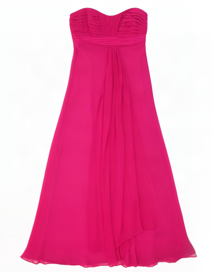 Debut Dame Maxi Stropløs Kjole UK 12 Medium Burgundy Polyester