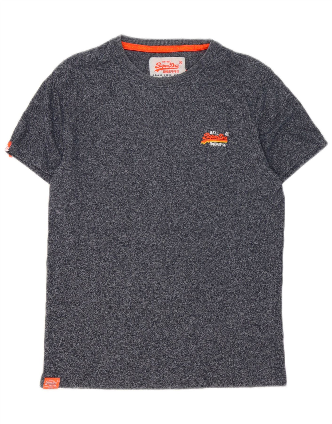 Superdry T-shirt top til mænd, lille marineblå flækket bomuld