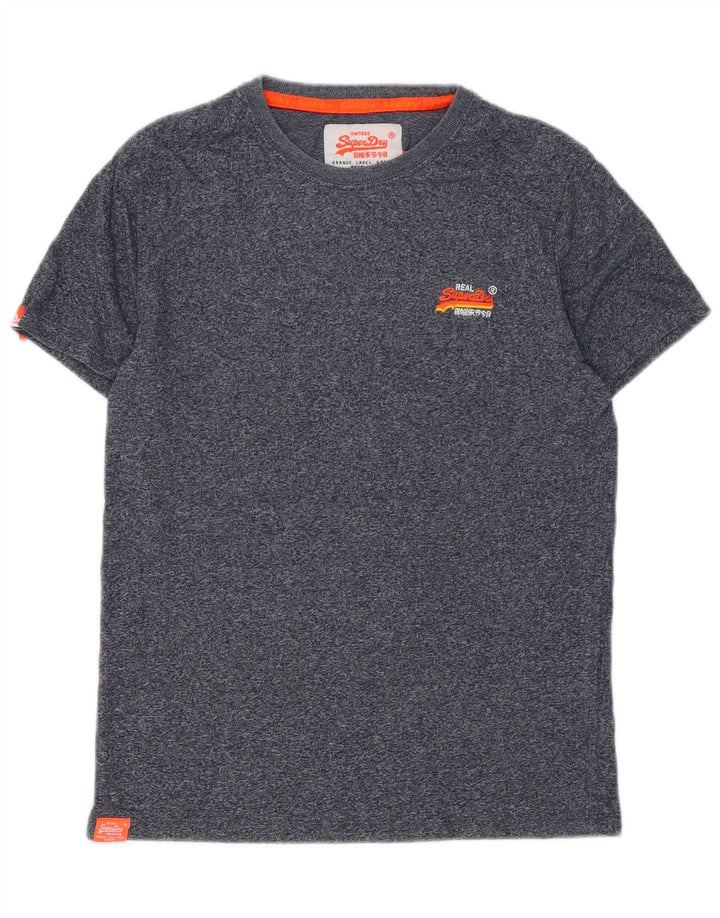 Superdry T-shirt top til mænd, lille marineblå flækket bomuld