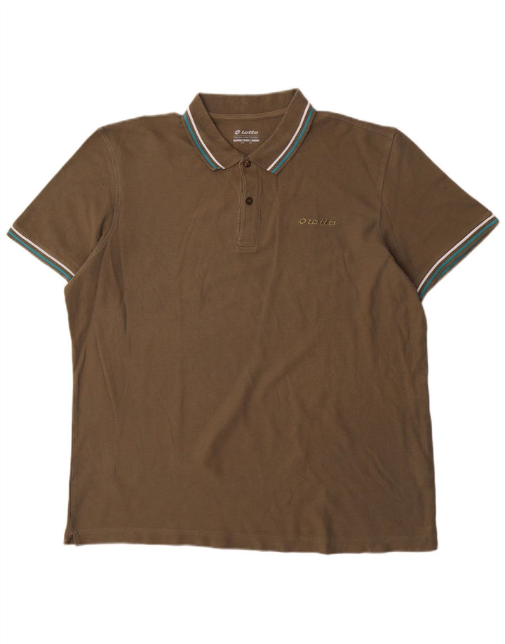 Lotto herre poloshirt XL Khaki Bomuld
