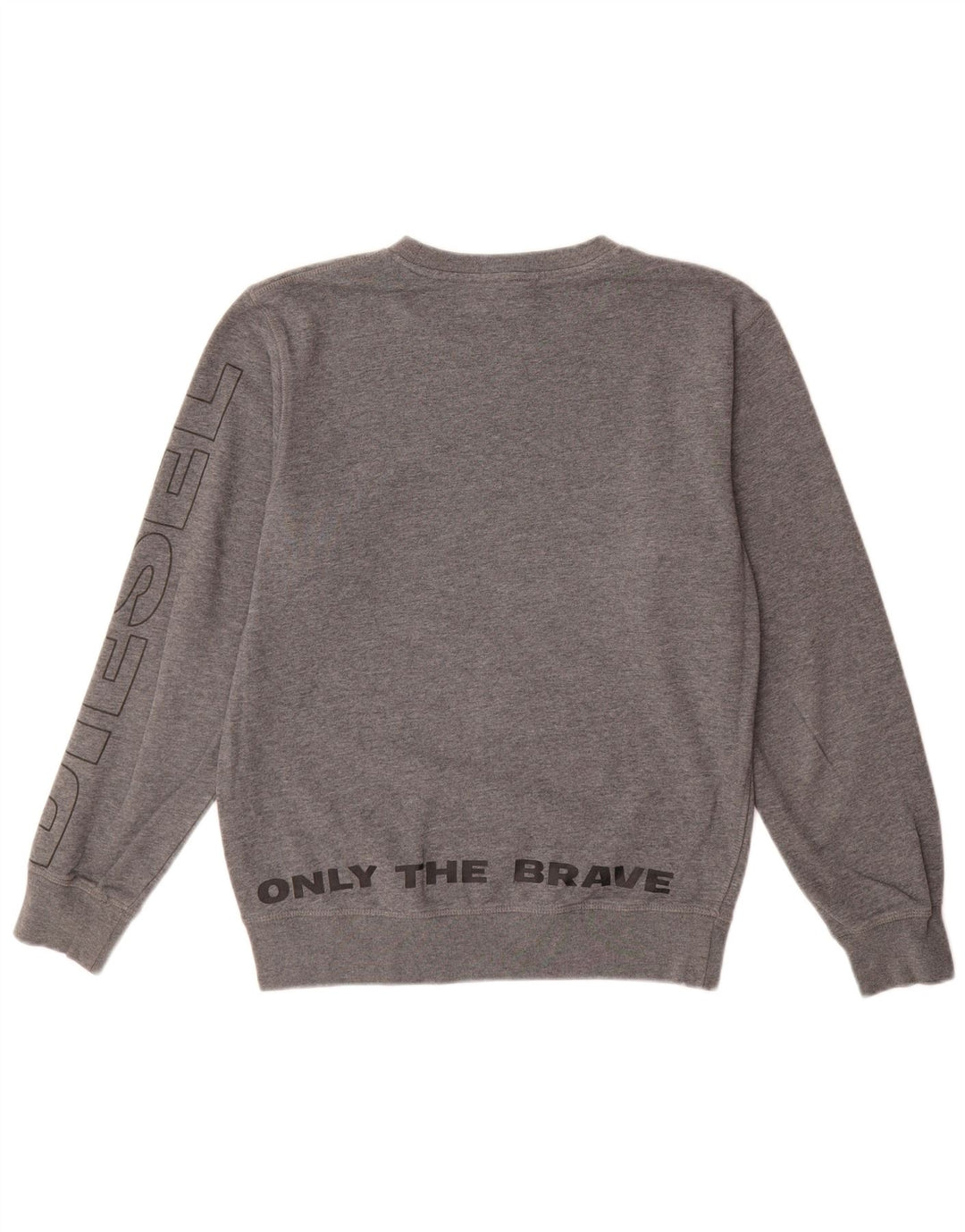 Diesel Herre Grafisk Sweatshirt Jumper Lille Grå Bomuld