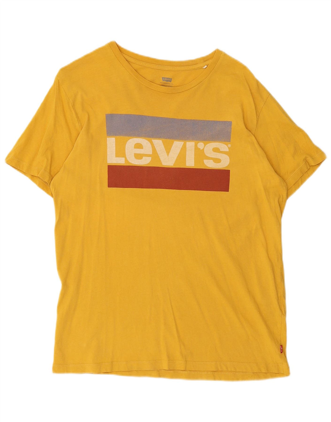 Levi's Herre grafisk T-shirt Top Medium Gul Colourblock Bomuld