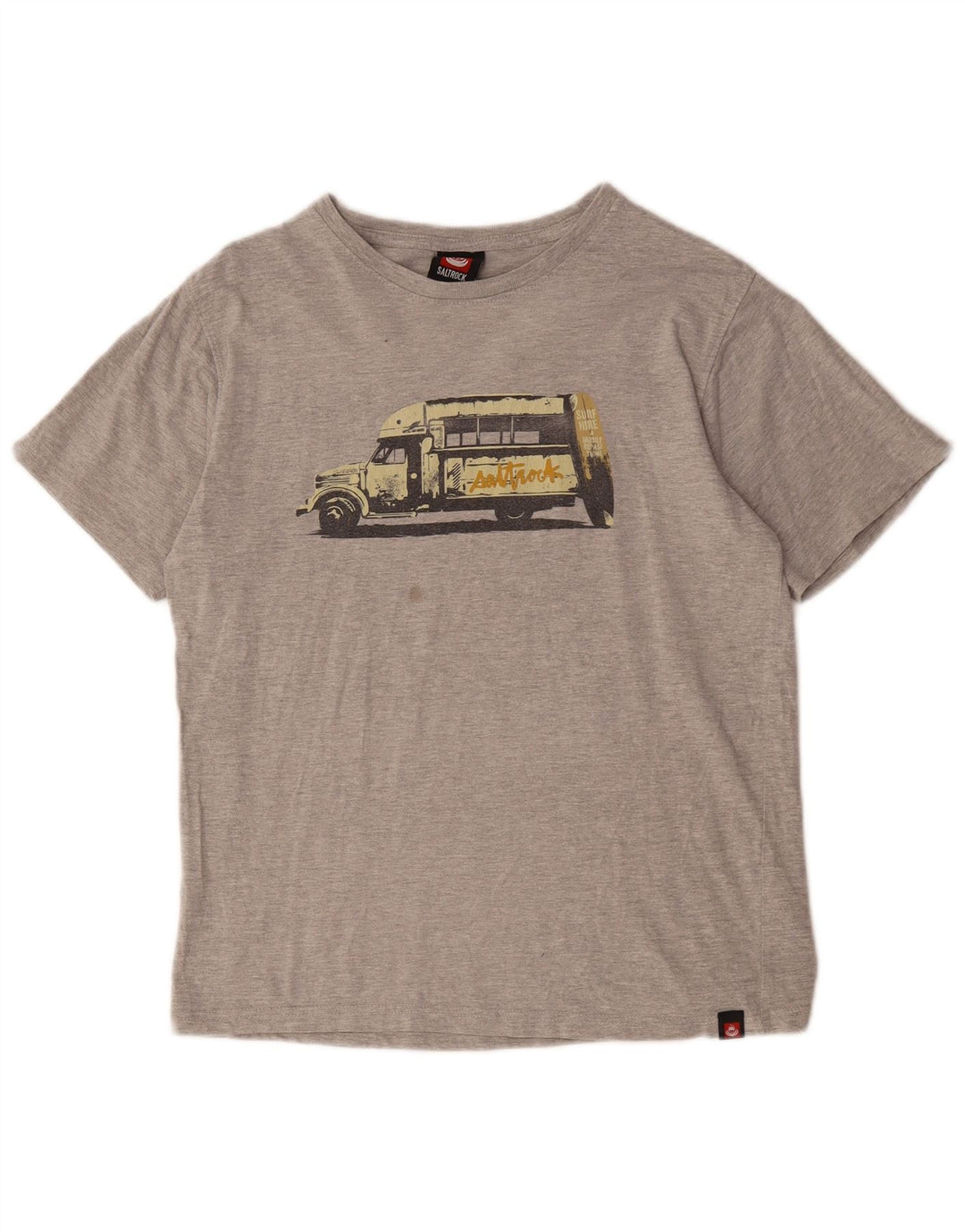Saltrock Herre grafisk T-shirt Top Lille grå Flecked Bomuld