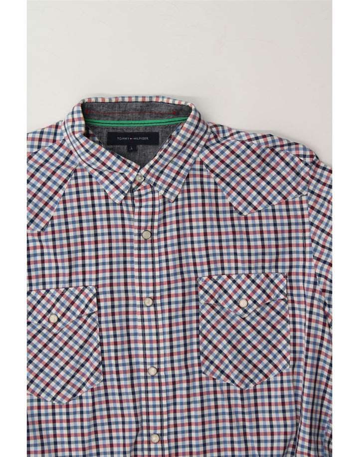 TOMMY HILFIGER Mens Shirt Large Multicoloured Check Cotton Vintage Tommy Hilfiger and Second-Hand Tommy Hilfiger from Messina Hembry 