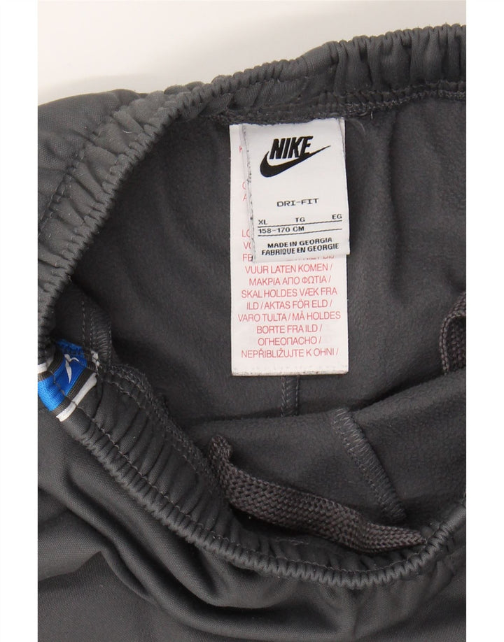 NIKE Boys Graphic Tracksuit Trousers Joggers 13-14 Years XL Grey Polyester