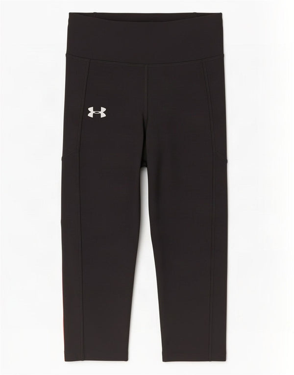 Under Armour Womens Heat Gear Capri Leggings UK 8 Small Black Colourblock