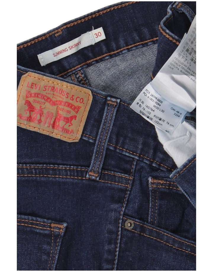LEVI'S Dame Slankende Skinny Jeans W30 L30 Marineblå Bomuld