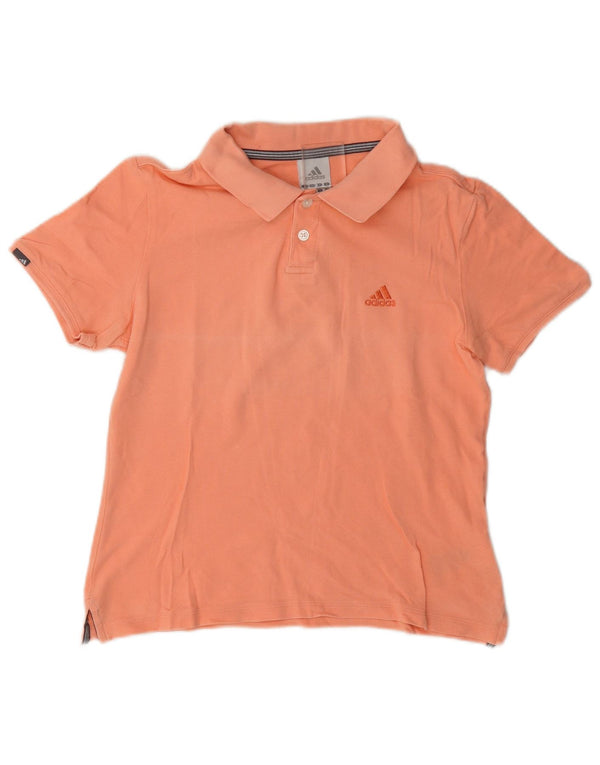 Adidas Dame Polo Shirt UK 14 Medium Orange Bomuld