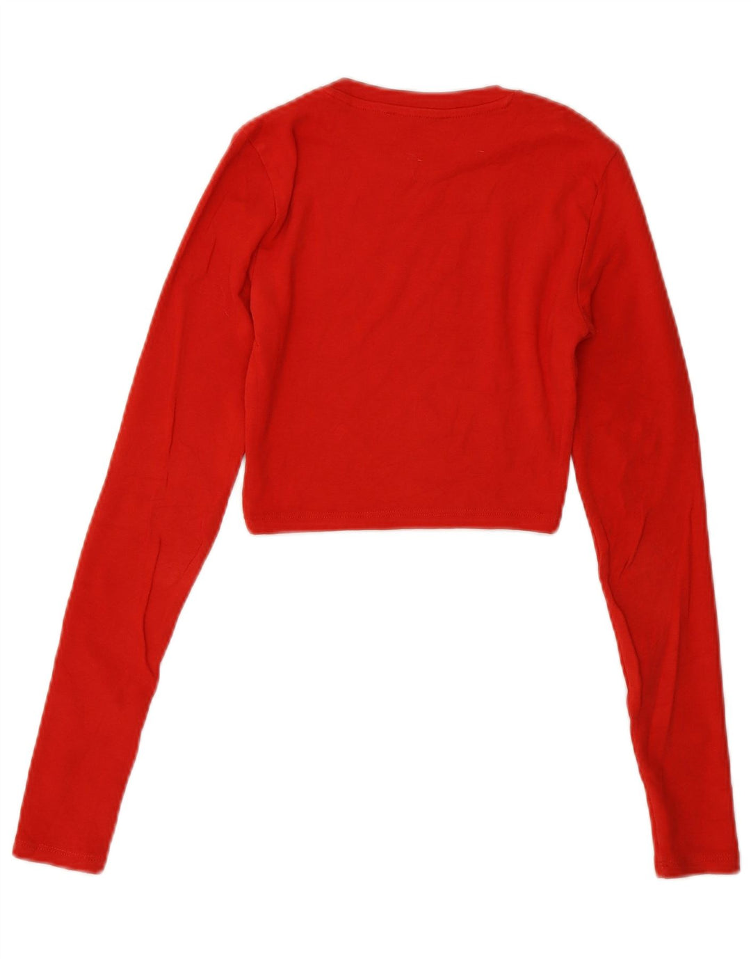 Zara Dame Crop Top Langærmet UK 8 Lille Rød