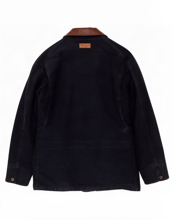 Marlboro Classics Herre Windbreaker Coat UK 42 XL Navy Blue Colourblock