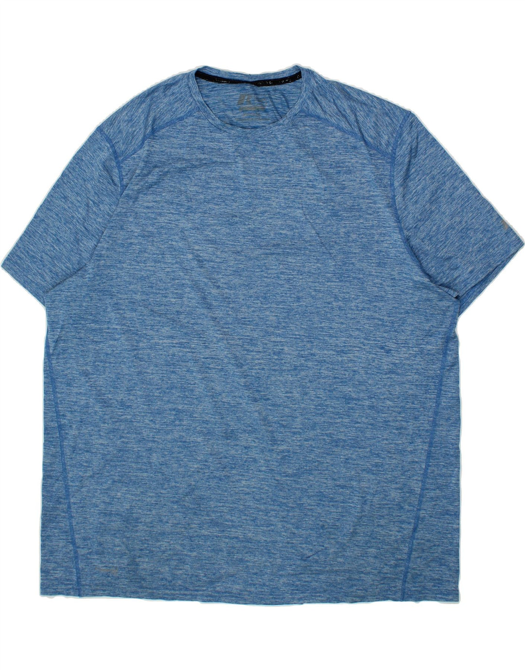 RUSSELL ATHLETIC Mens T-Shirt Top 2XL Blue Flecked Polyester Vintage Russell Athletic and Second-Hand Russell Athletic from Messina Hembry 