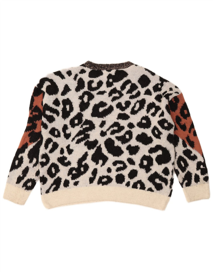 Marks & Spencer Dame Crop Boat Neck Jumper Sweater UK 14 Medium Multicolo