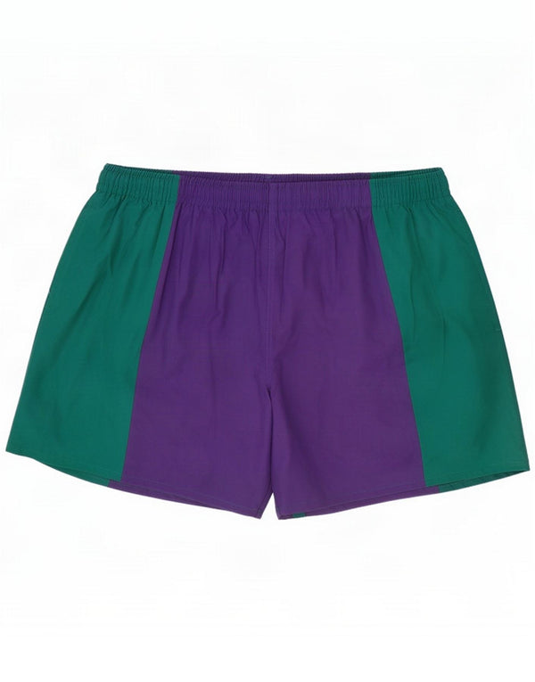 Vintage Sportsshorts til mænd Large Purple Colourblock Cotton
