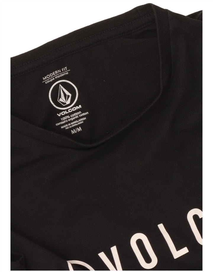 Volcom Herre Modern Fit Grafisk T-Shirt Top Medium Sort Bomuld