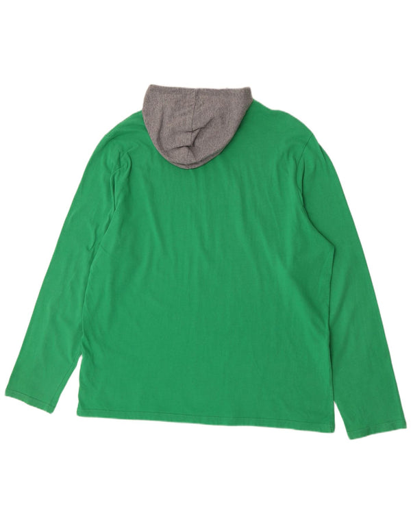 Puma Herre Hooded Grafisk Top Langærmet 2XL Grøn Colourblock Bomuld