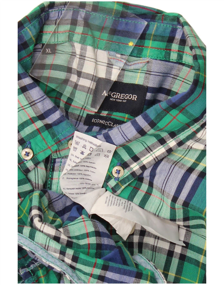 MC GREGOR Mens Flannel Shirt XL Multicoloured Check Cotton Vintage MC Gregor and Second-Hand MC Gregor from Messina Hembry 