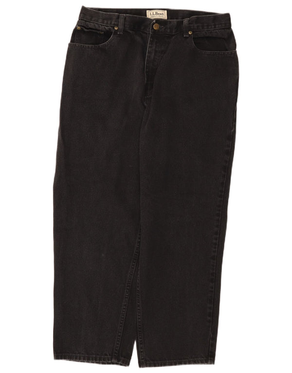 L.L.Bean Kvinder Højtaljede tilspidsede Jeans US 16 2XL W32 L26 Sort