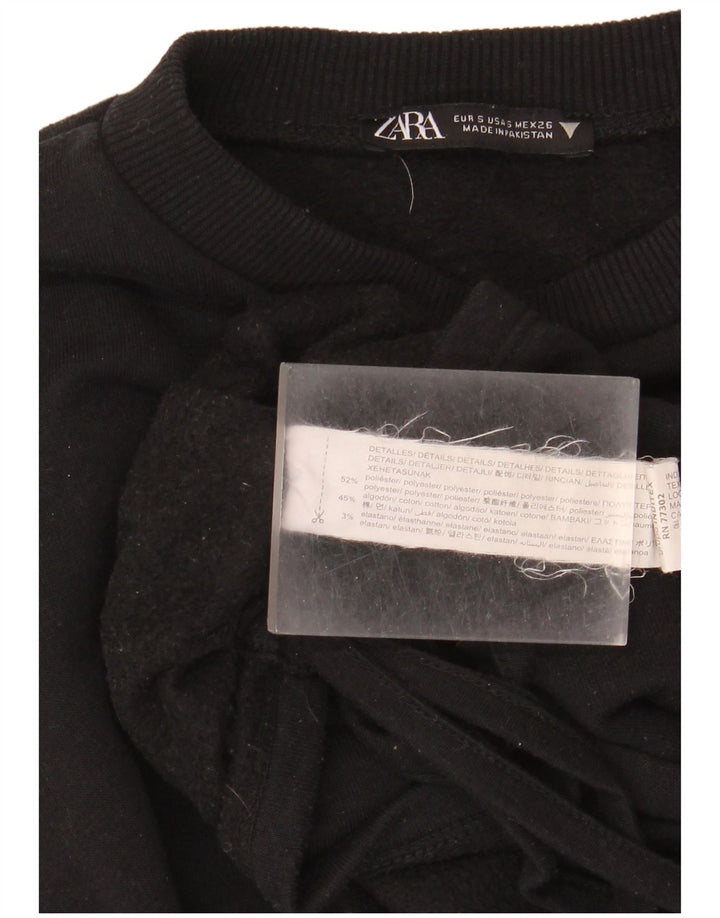 Zara Sweatshirt Jumper UK 10 Small Black Polyester