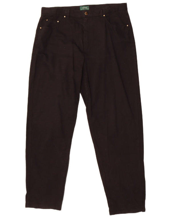 Ralph Lauren lige fritidsbukser til kvinder US 16 2XL W38 L31 sort bomuld