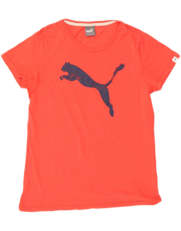 Puma Grafisk T-Shirt Top UK 14 Stor Rød Bomuld