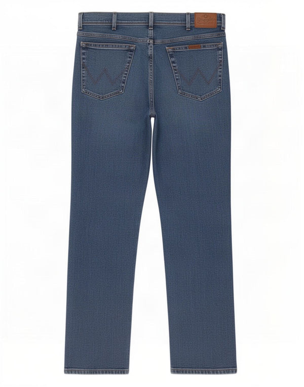Wrangler Herre Regular Fit Straight Jeans W38 L34 Blå Bomuld