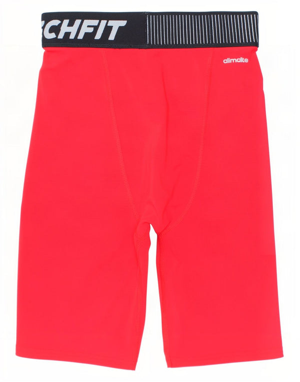 Adidas Boys Climalite grafiske sportsshorts 11-12 år Rød Colourblock