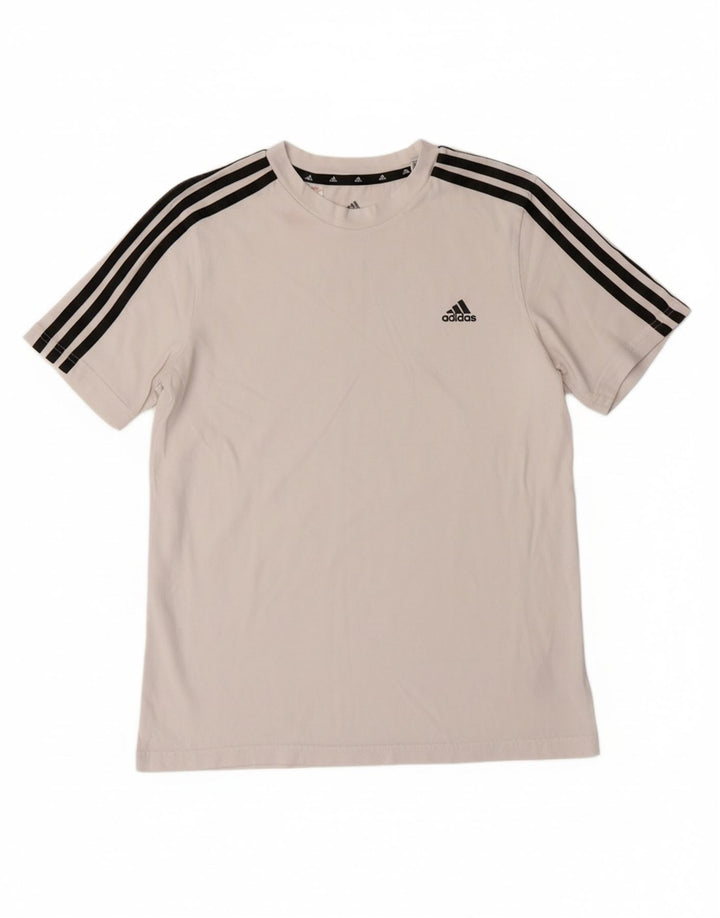 ADIDAS Boys T-Shirt Top 13-14 Years White Cotton
