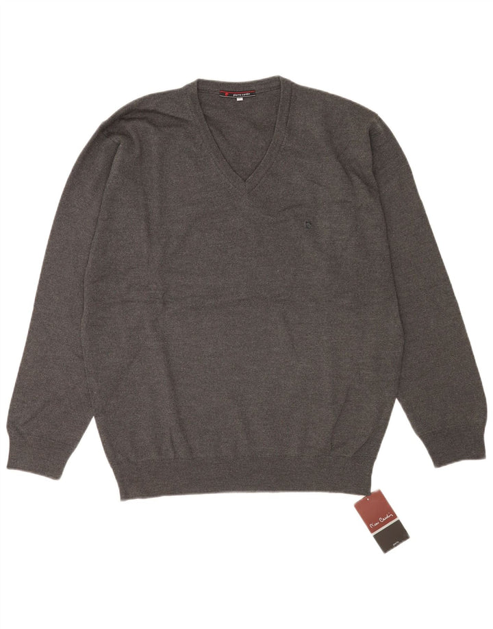 Pierre Cardin Herre V-hals sweater Stor Grå Akryl