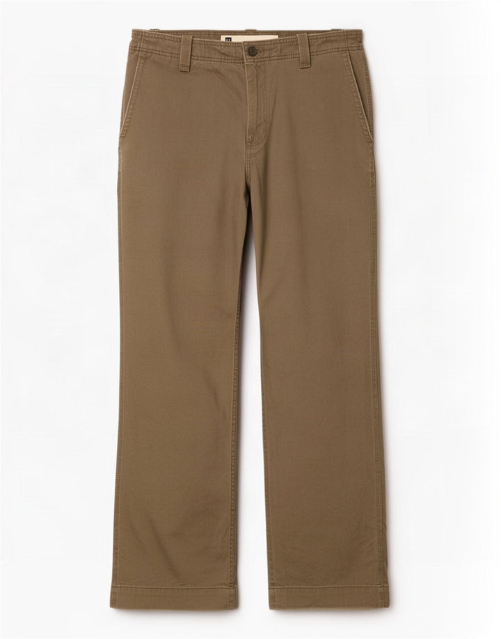 Gap Herre Bootcut Chino Bukser W33 L32 Khaki Bomuld
