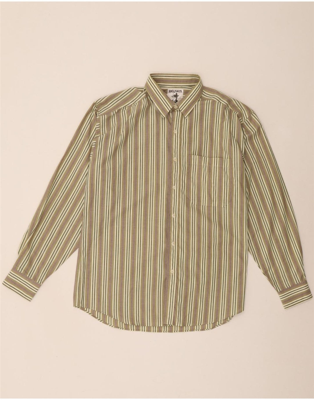 Vintage herreskjorte medium Khaki stribet