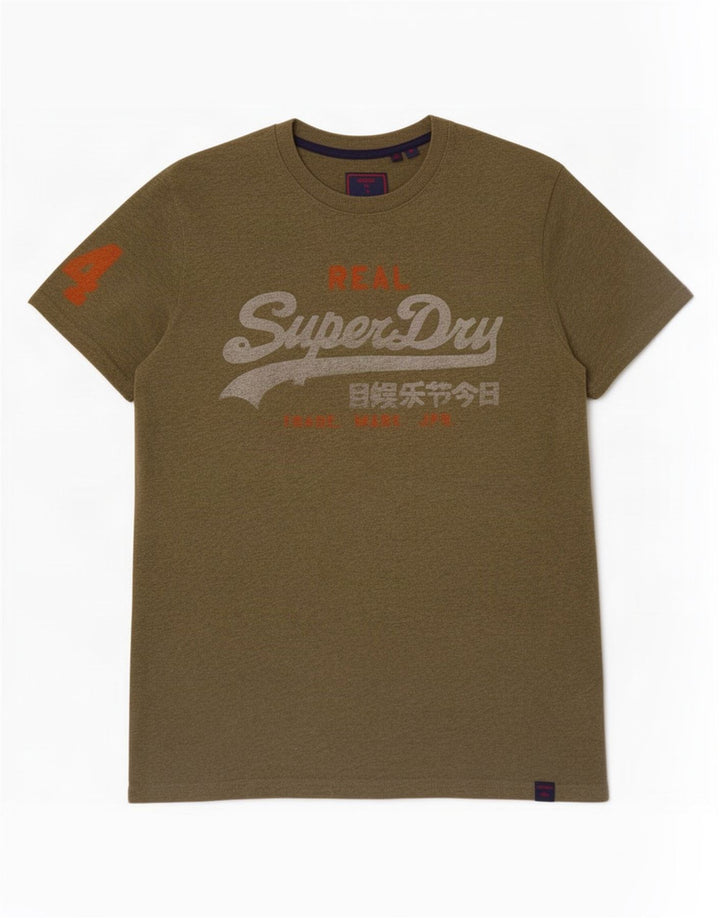Superdry Grafisk T-shirt til mænd, medium Khaki Bomuld