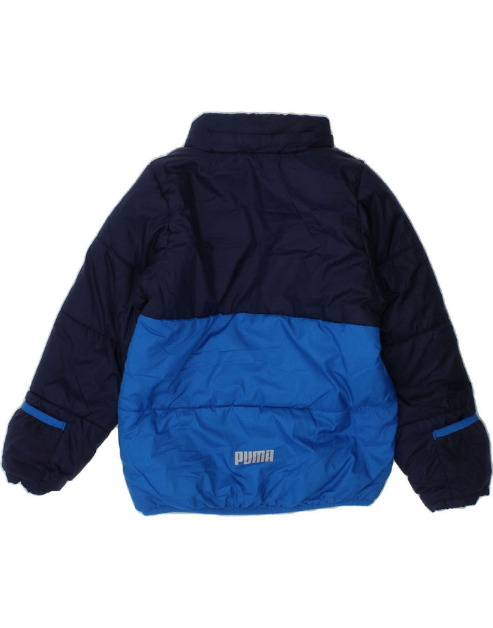 PUMA Boys Graphic Padded Jacket 2-3 Years Navy Blue Colourblock Polyester Vintage Puma and Second-Hand Puma from Messina Hembry 